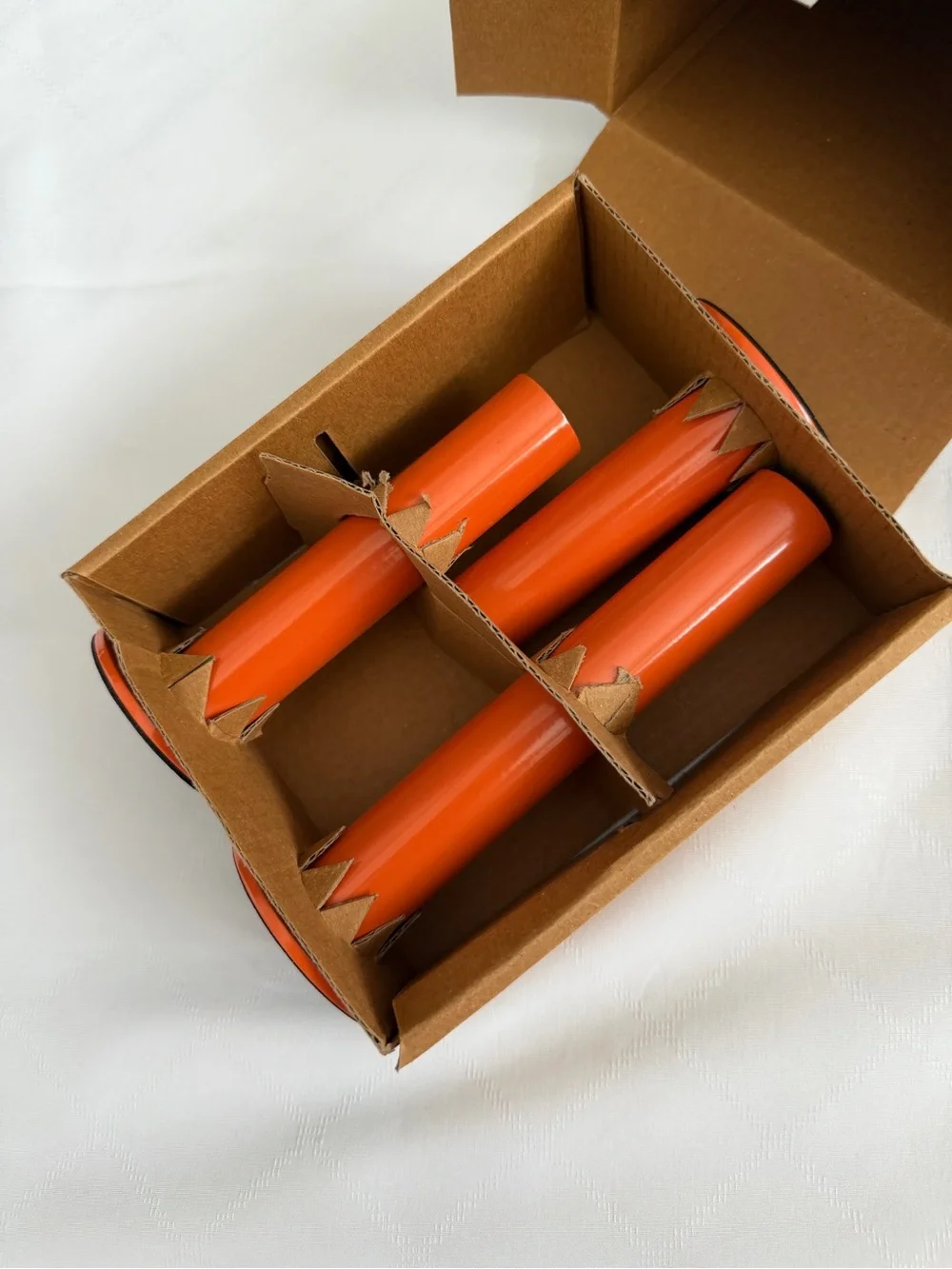 IKEA Orange Taper Candle Holders - Set of 3 New in box